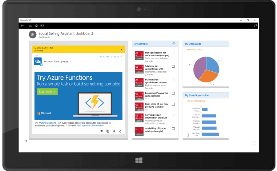Social Selling Assitant Dashboard in Solzit